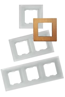 Encadrement En Bois De Merisier Naturel Pour Interrupteurs Fontini F-37 - 2 Positions