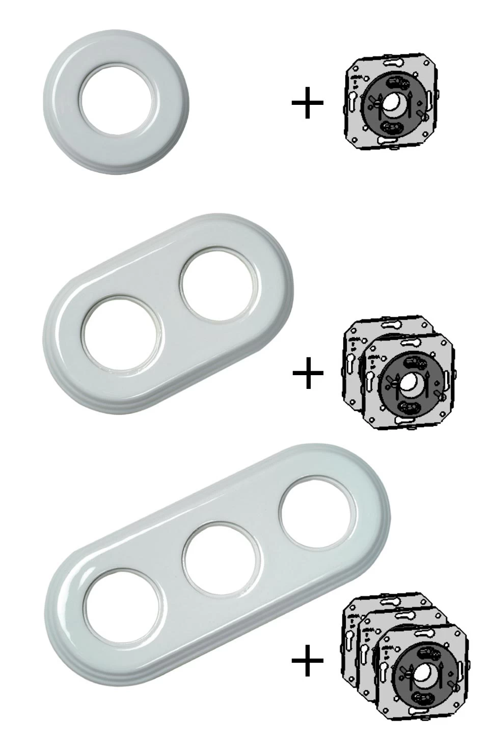 Encadrement En Porcelaine Blanche Pour Interrupteurs Fontini Garby En Saillie - 1 Position
