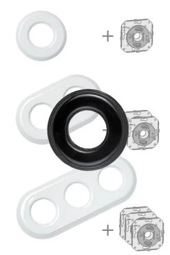 Encadrement En Porcelaine Noire Pour Interrupteurs Fontini Garby En Saillie - 1 Position