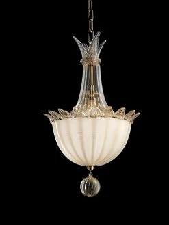 Fanali Veneziani Suspension Vénitienne Beige Et Or