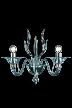 Fauve Applique Végétal 2 Lumières Aquamarine