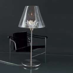 Flower Grande Lampe De Table Fleur De Verre