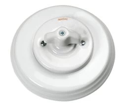 Garby Colonial Interrupteur Rotatif En Porcelaine Blanche à Oreillettes Va Et Vient