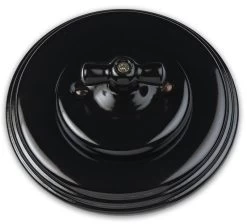 Garby Colonial Interrupteur Rotatif En Porcelaine Noire Va Et Vient