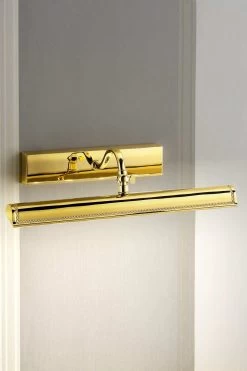 Grande Applique Pour Tableau LED évasée Dorée Polie Décoration Classique Striée