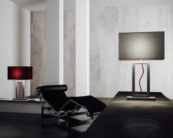 Grande Lampe De Table En Marbre Gris Forme Rectangle