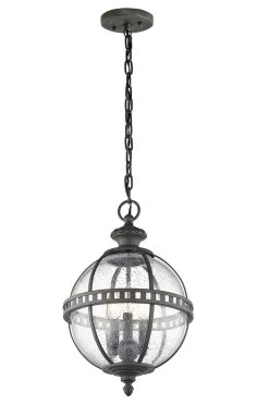 Halleron Suspension D'extérieur Boule En Verre 3 Lumières