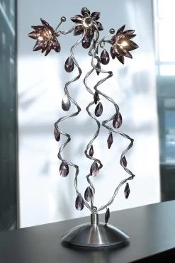 Jewel Lampe De Table 3 Lumières Améthyste