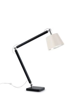 Joint Grande Lampe De Bureau Noire Et Abat-jour écru