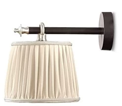 Joseph Applique En Bronze Vieil Antiquaire Et Abat-jour Soie Plissée Ivoire