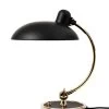 Fritz Hansen Kaiser Idell Lampe De Bureau Rétro En Acier Noir Et Métal Doré
