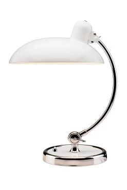 Fritz Hansen Kaiser Idell Lampe De Table Style Bauhaus Blanche Et Chromée
