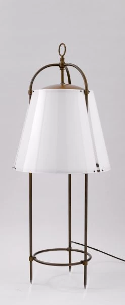 Lampadaire De Jardin En Laiton Vieilli Hibiscus