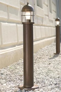 Lampadaire De Jardin En Lanterne De Phare Grille Et Colonne 80cm