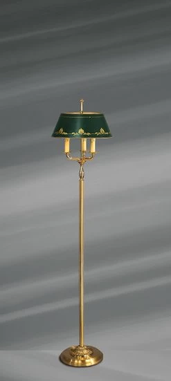 Lampadaire En Bronze Massif Patiné Vieil Or De Style Empire