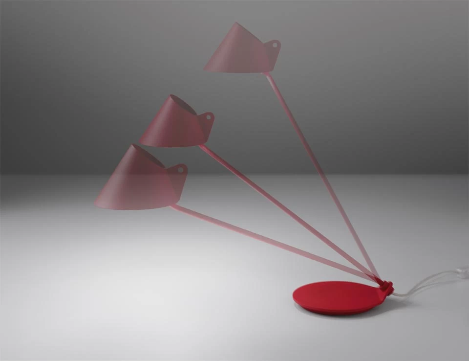 Ginga Lampe De Bureau Inclinable Métal Rouge – Image 2