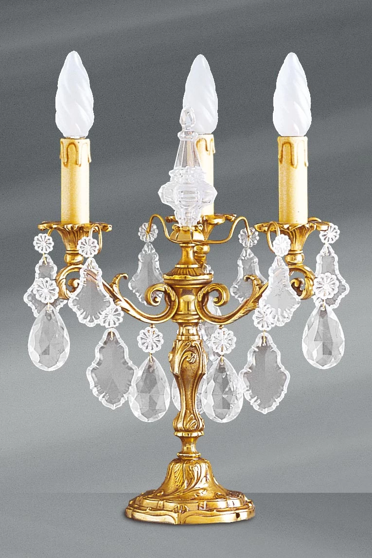 Lampe Chandelier Louis XV Cristal De Bohème à Cinq Lumières