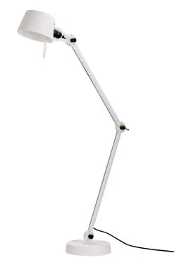 Lampe De Bureau Blanche Avec Deux Bras Articulés En Métal Blanc Pur Bolt Desk