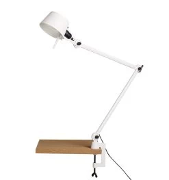 Lampe De Bureau Blanche Style Industriel Bolt Desk Sur Une Pince étau