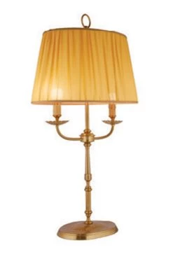 Lampe De Table En Bronze Vieilli Ajouré Et Abat-jour Fin Plissé Adara