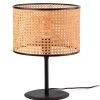 Lampe De Table Noire Et Rotin Naturel Mambo