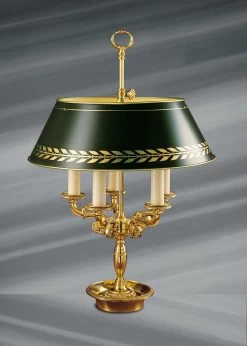 Lampe En Bronze Massif De Style Empire, Cinq Lumières