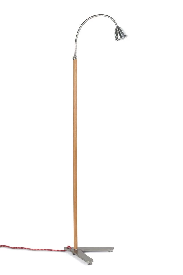 Athene Wood Lampadaire LED En Bois Et Aluminium Fil Rouge – Image 2