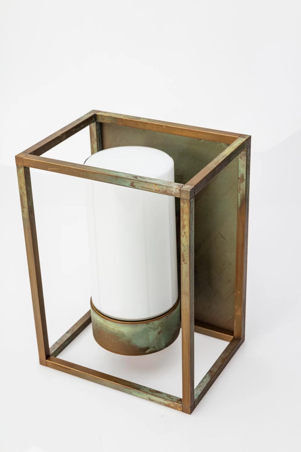 Cubic Grande Applique Lanterne En Laiton Vieilli – Image 2