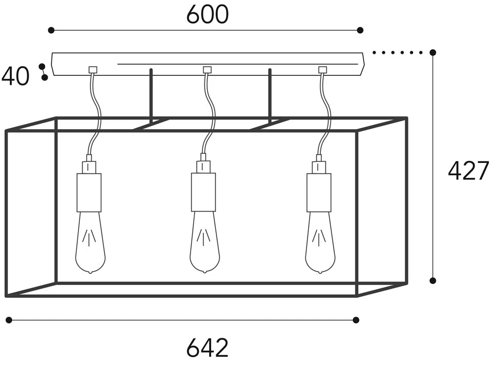 Cubic Plafonnier 3 Lumières En Laiton Vieilli – Image 4