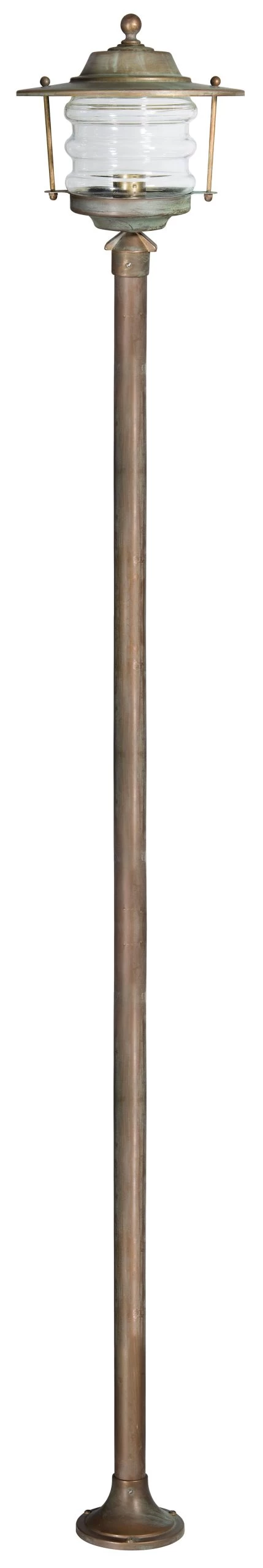 Onda Petit Lampadaire D'extérieur Lanterne En Laiton Vieilli 110cm – Image 2