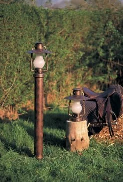 Lampe Tempête à Fixer Métal Patiné Verre Dépoli