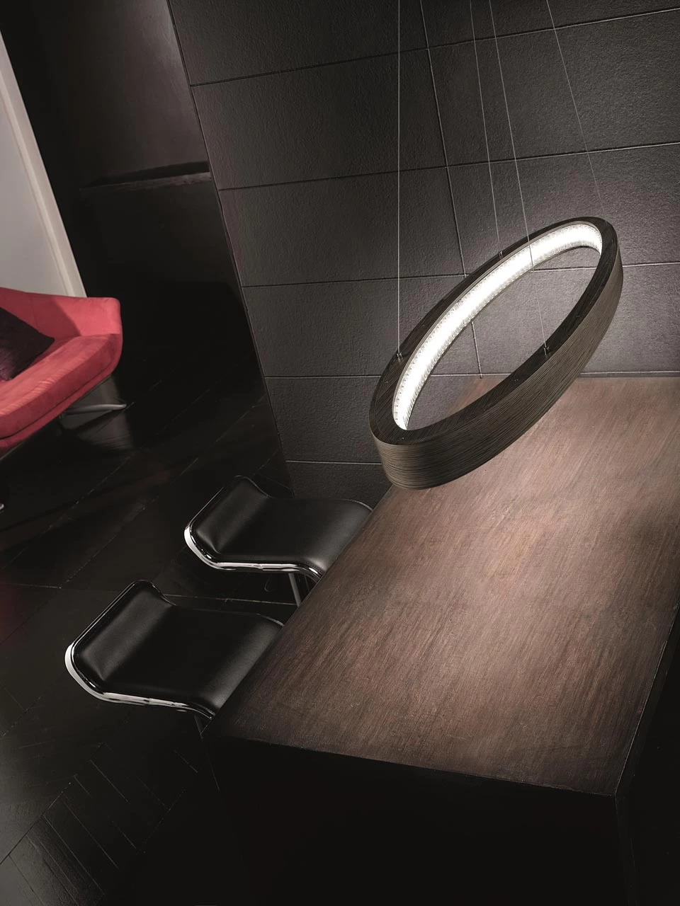 Libe Ellipse Suspension Ovale En Bois Wengé