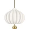 Lilli Suspension Fleur De Lys Opale Blanche Et Dorée