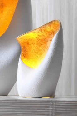 Linea Nature Lampe Blanche Intérieur Doré Petit Modèle