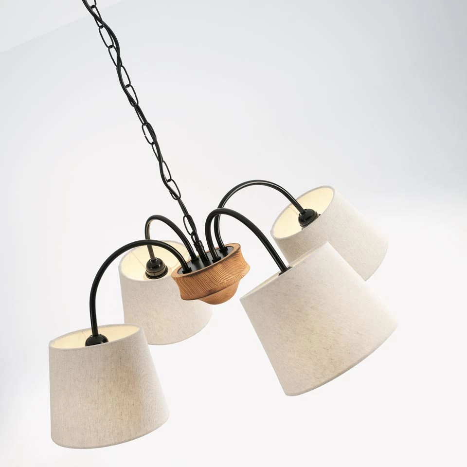 Bamboo Fogo Lustre 4 Lumières En Bois – Image 2