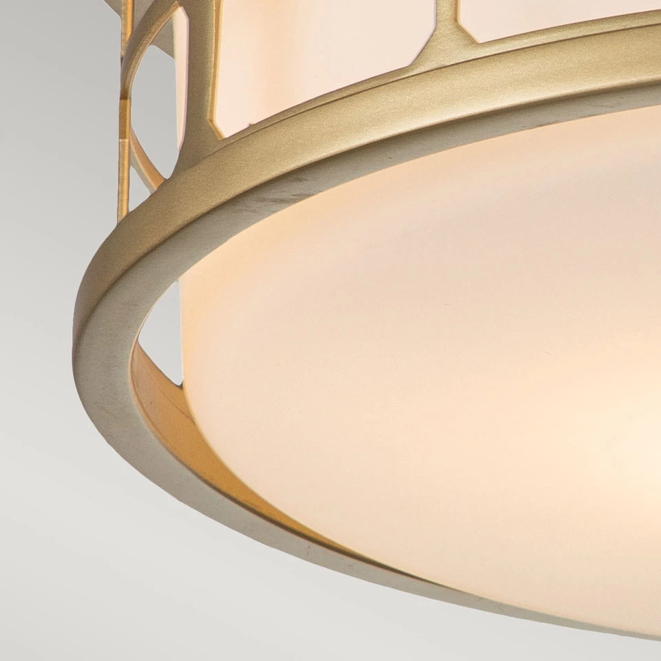 Plafonnier De Salle De Bain Art Deco Doré Et Opale Guardian – Image 2