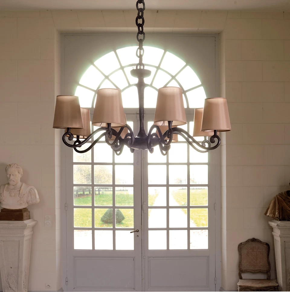 Lustre 8 Branches Et Bras En Volutes Amboise – Image 2