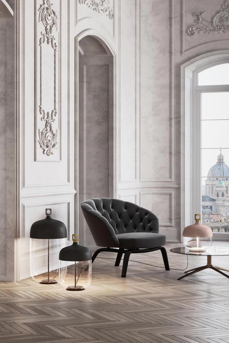 T-cotta Lampe à Poser Lanterne En Céramique Noire – Image 4