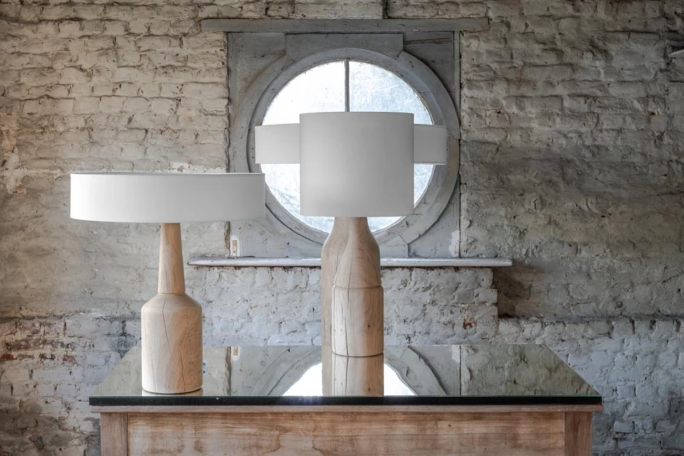 Anna Belle Lampe En Bois à Abat-jour Large – Image 2