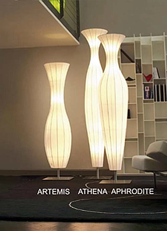 Athéna Lampadaire Tissu Blanc 2,18m – Image 2