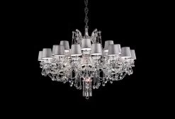 Lustre 24 Lumières En Métal Chromé