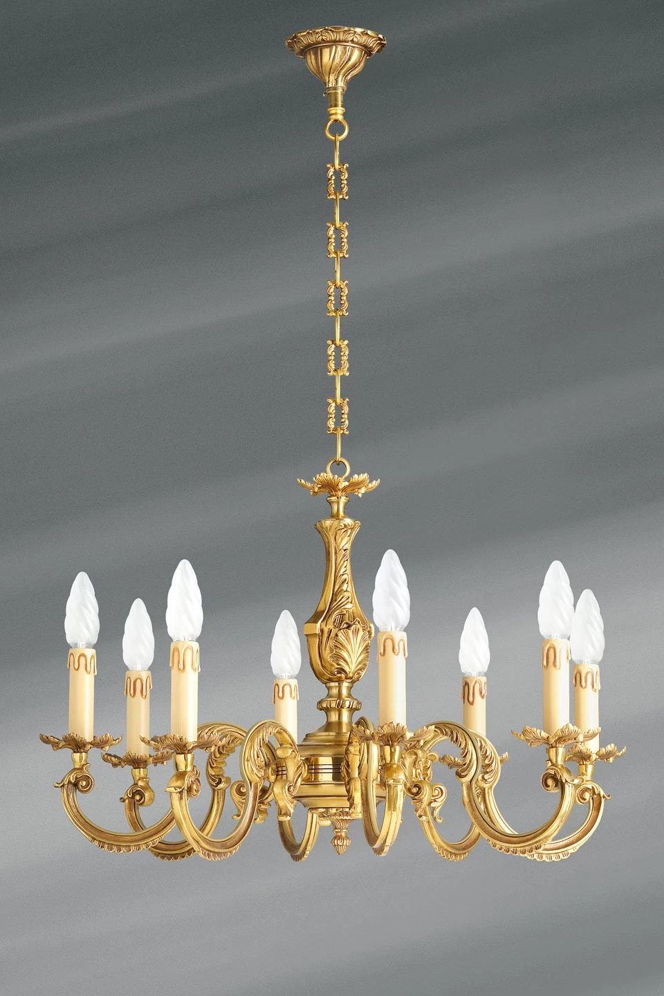 Lustre Bronze Louis XV Huit Lumières