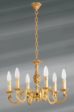 Lustre Bronze Louis XV Six Lumières