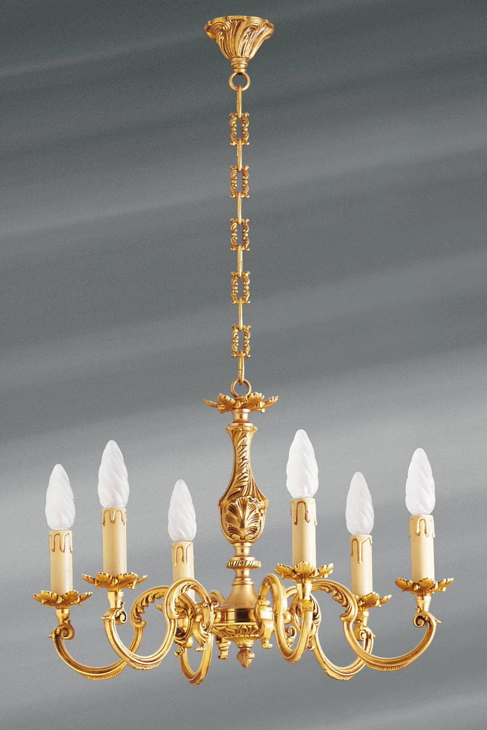 Lustre Bronze Louis XV Six Lumières
