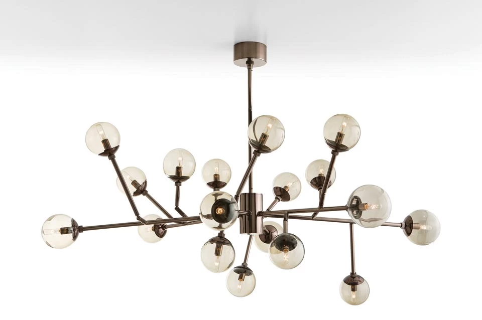 Lustre Design 18 Lumières En Métal Brun Dallas