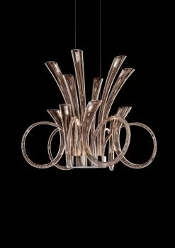 Lustre éclairage LED Cornes D'abondance De Verre Soufflé Pulsa