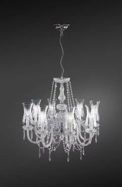 Lustre En Cristal Et Pampilles En Strass Transparent