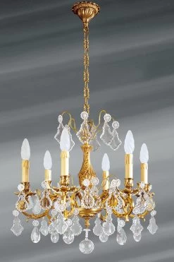 Lustre Louis XV Cristal De Bohème Six Lumières