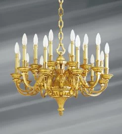 Lustre Louis XVI En Bronze Doré, Vingt Lumières