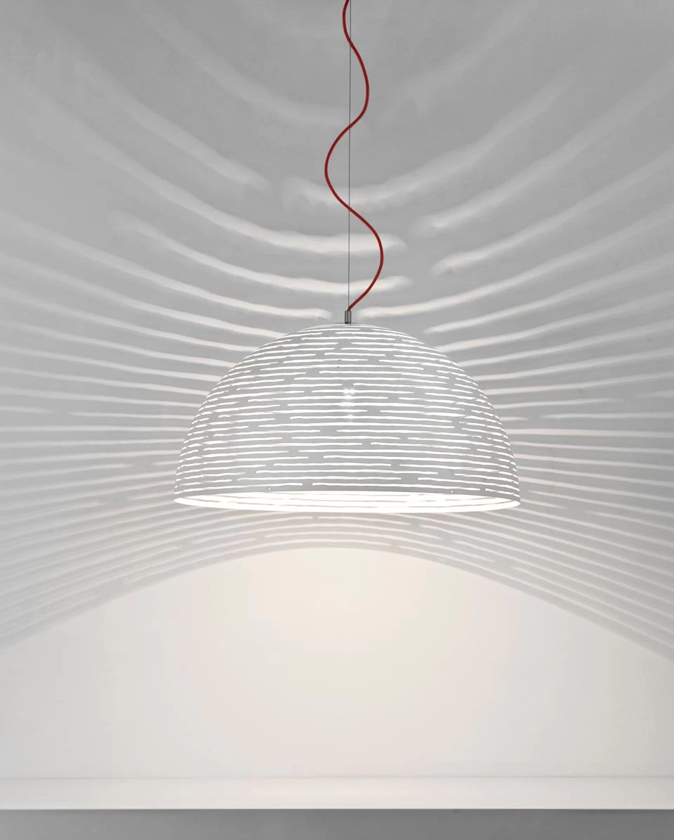 Magdalena Suspension Blanche En Métal Découpé Au Laser